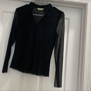 ManYus black long sleeve blouse medium